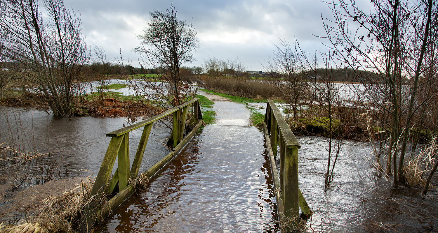 Bro står under vand